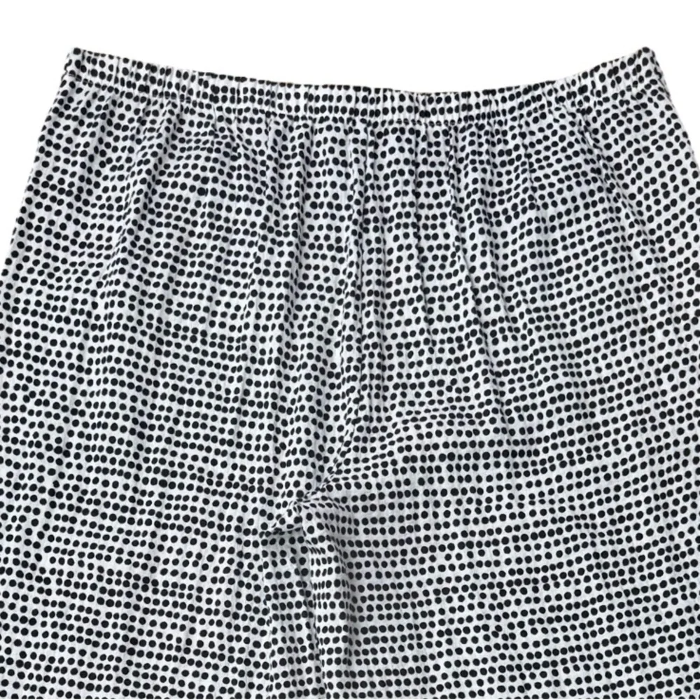 Habitat Black and White Polka Dot Wide Leg Cropped Pants Pull On EUC - Picture 6 of 9